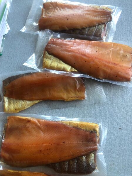 Trout fillet - cold smoked. (300-500 g, vacuum) EUR/kg
